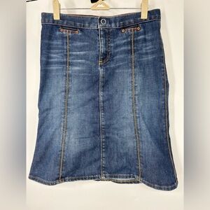 Vintage Adriano Goldschmied Denim Bodycon Mermaid Midi Skirt Blue 28